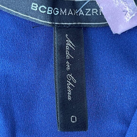 BCBGMaxAzria Women's Rosalyn Long Hi Low Cutout Back Dress, Deep Royal Blue, O - Picture 8 of 11